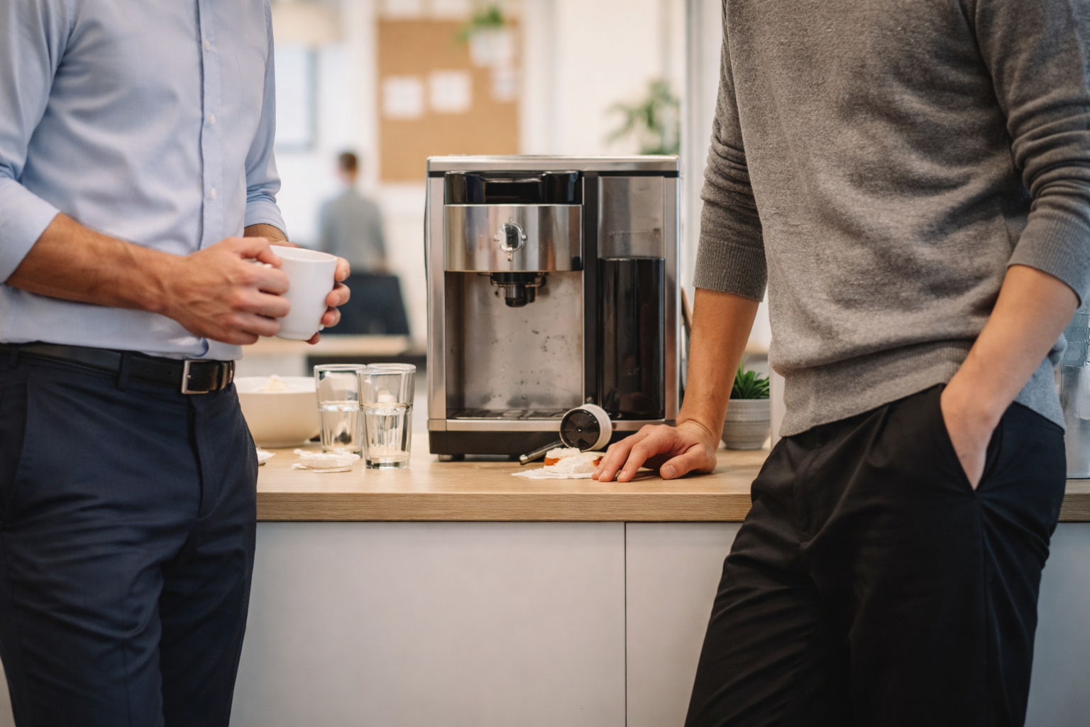 Har du nogensinde stået ved kaffemaskinen og glemt hvordan man er menneske?