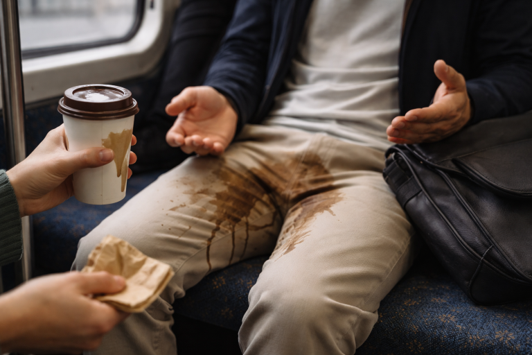 Jeg væltede min latte i skødet på en fremmed - her er nødplanen